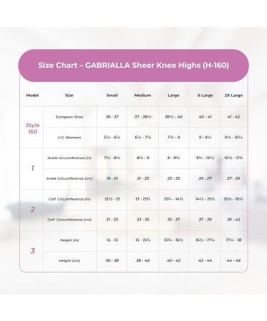 GABRIALLA Sheer Knee High Compression Stockings 20-22 mmHg Closed Toe - Nude (S) - Buy Online on GoSupps.com