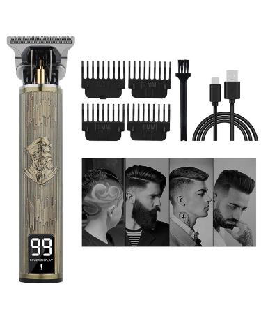 Professional Men's Hair Clipper Beard Trimmer Men's Hair Trimmer USB Rechargeable Portable Electric Shaver LED Screen Suitable for Adults and Barbers