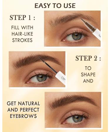 Eyebrow Gel & Pencil 2-in-1 Brown Waterproof Liquid Eyebrow Pen Long Lasting Tinted Brow Gel Smudge-proof Strong Hold Thickening Eyebrow Mascara Tint Pen Brow Fast Sculpt Lift Snatch Brow Pencil - Buy Online on GoSupps.com