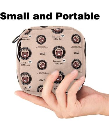 Romantic Little Bear Women's Napkin Storage Bag - Portable Period Pocket for Teens & Girls | Menstrual Cup Holder & Insert - Buy Online on GoSupps.com