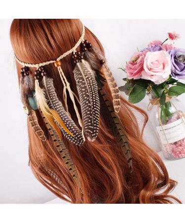 Repuhand Bohemian Peacock Feather Headdress | Elegant Hair Band Accessories for Women - International Shipping - Buy Online on GoSupps.com