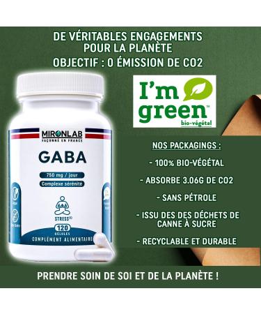 GABA Pure 750mg | Adult Anti Stress Enriched with Magnesium & Vitamin B6 | 120 Capsules 2 Months | Promotes Sleep Serenity and Relaxation | French Laboratory MIRONLAB - Buy Online on GoSupps.com