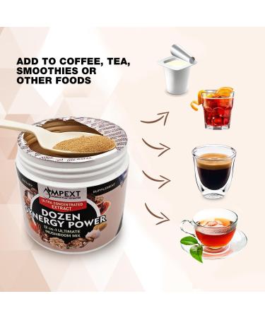 AMPEXT 12-in-1 Dozen Synergy Power: Premium Complex of 12 Carefully Selected Fruiting Body Mushroom Extracts, Supporting Immunity, Cognitive & Cardiovascular Functions - Buy Online on GoSupps.com
