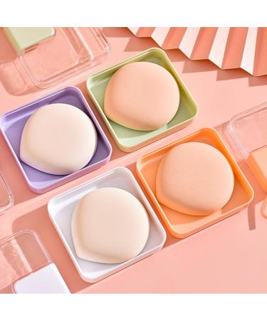 Powder Puff Holder 5 Pieces Cosmetic Puff Holder Transparent Rectangular Portable Makeup Puff Holder with Hanging Ring - Buy Online on GoSupps.com
