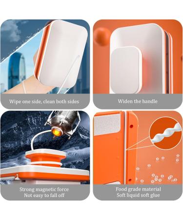 Squeegees Magnetic Window Cleaner Double Sided Magnetic Windshield Cleaner with Scraper Magnetic Glass Cleaner with Handle & Safe Rope for High-Rise Cleaning Windows Thickness 0.1"- 0.3 - Buy Online on GoSupps.com