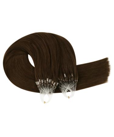 Ugeat Microring Loop Hair Extensions - Real Brown Remy Hair 45cm 50 Strands - #4 Brown Microring Extensions - Buy Online on GoSupps.com