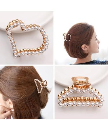 Large Metal Hair Claw Clips for Women - Stylish Pearl Hair Accessories for Thick & Thin Hair - Buy Online on GoSupps.com