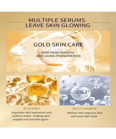 24K Gold Serum for Face - 2 Pack Anti-Aging Moisturizer with Vitamin & Hyaluronic Acid - Dark Spot & Fine Line Treatment - Collagen Booster for Glowing Skin - Buy Online on GoSupps.com