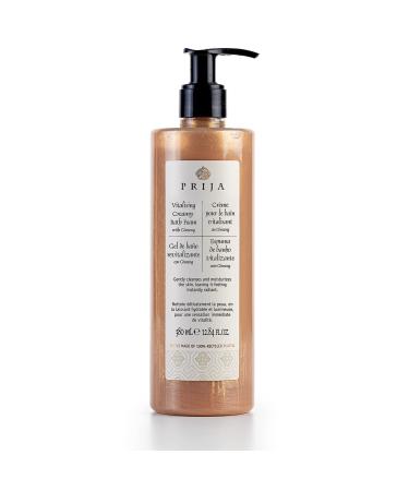 Prija Vitalizing Creamy Bath Foam with Ginseng (12.84 fl oz) - Invigorating and Revitalizing - Vegan Friendly - Dermatologically Tested - Made with 100% Recycled Bottle - Buy Online on GoSupps.com