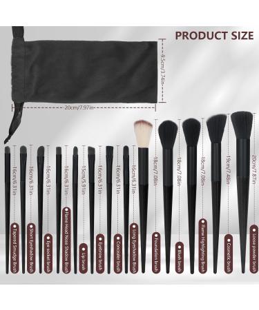 Professional 13-Piece Foundation & Concealer Brush Set with Storage Bag | Synthetic Makeup Brushes for Powder Eyeshadow Blush Highlighter & Contour - Reddish Brown - Buy Online on GoSupps.com