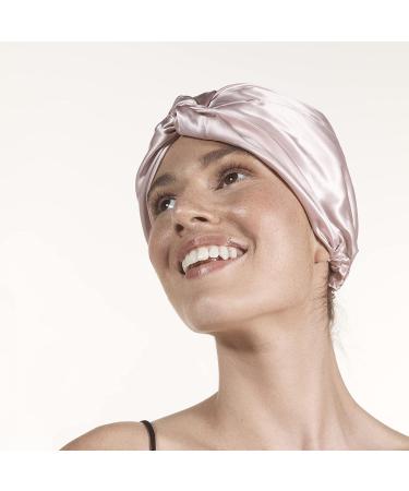 Silk Turban in Pink for Curly & Thick Hair - 22 Momme Double-Lined Mulberry Silk - Hair-Friendly & Lightweight Head Wrap - One Size Fits All - Buy Online on GoSupps.com