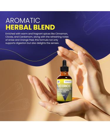 Licorice Liquid Extract for Digestive Health Support 4 fl oz - Cinnamon Cloves Anise Orange Peel Cardamom Rooibos Herbal Tincture Supplement - Buy Online on GoSupps.com