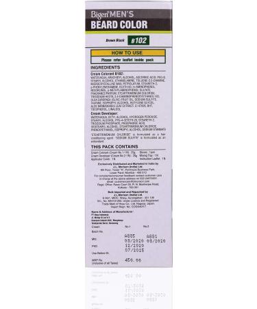 Bigen Men's Beard Color | Ammonia-Free with Aloe Extract & Olive Oil - 102 Brown Black | 1 Count - Buy Online on GoSupps.com