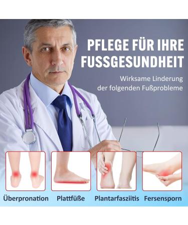 Orthopedic Insoles for Plantar Fasciitis & Heel Spurs - Comfortable Insert Shoe Soles for Men & Women - Red EU Size 35-36 (23cm) - Buy Online on GoSupps.com