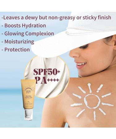 Black Rice Sunscreen Moisturizing Daily Sunscreen Rice Moisture Daily Sunscreen Nourishing Skin Protection & UV Defense 50g Non-greasy Velvet Finish Concealer Isolation for Face Body - Buy Online on GoSupps.com