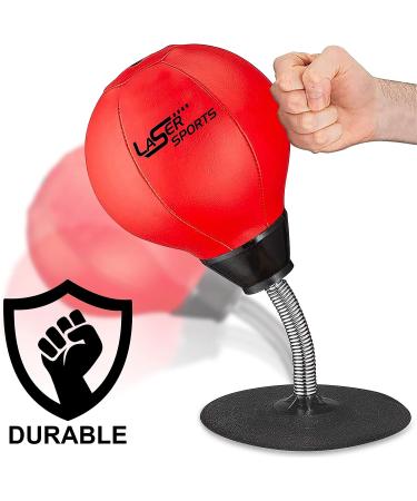 Laser Sports Desktop Punching Bag - Stress Buster with Suction Cup | Heavy Duty Desk Punch Ball for Office & Home - Fun Gift for Kids & Adults - Buy Online on GoSupps.com