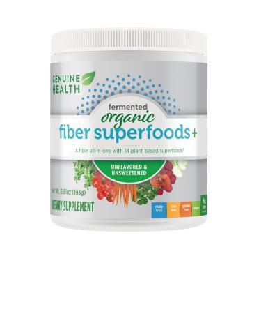 Genuine Health Fermented Prebiotic Superfoods+ Unflavored & Unsweetened Vegan Prebiotic Powder 21 Servings 191g Tub