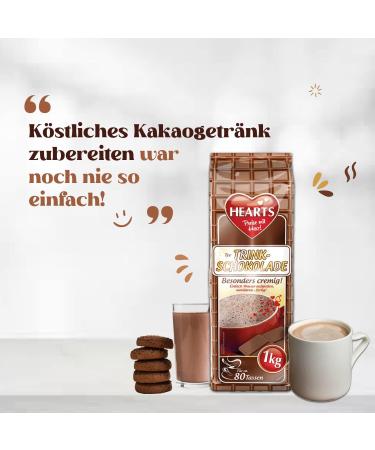 HEARTS Drinking Chocolate 10 x 1 kg Beneficial Drink Pack Instant Cocoa Powder Soluble Milky Creamy - Enough for 800 Cups - Easy Prep - Buy Online on GoSupps.com