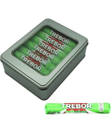 Trebor Softmints Peppermint 14 x 42g Rolls Bundle with Silver Window Lid Refillable Tin - Buy Online on GoSupps.com