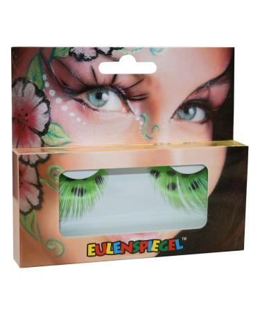 Eulenspiegel 000380 - artificial eyelashes green springs with black dots 1 ml of special eyelash glue instructions for carnival Mottoparty green/black dotted green/black dotted