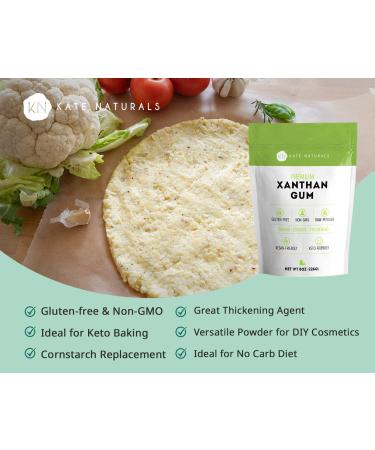 Kate Naturals 100% Natural Xanthan Gum (8oz) for Baking, Thickening Sauces | Non-GMO, Gluten Free, Keto Friendly | Food & Cosmetic Thickener - Buy Online on GoSupps.com