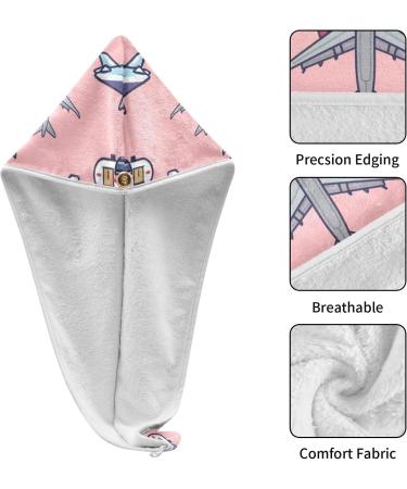 Colorful Aircraft Hair Towel 2 Pack | Super Absorbent Quick Dry Hair Turbans for Women & Girls - Buy Online on GoSupps.com
