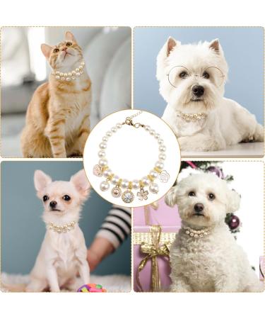 Hacraho Adjustable Pet Pearl Necklace - Rhinestone Cat & Dog Decor | International Shipping Available - Buy Online on GoSupps.com