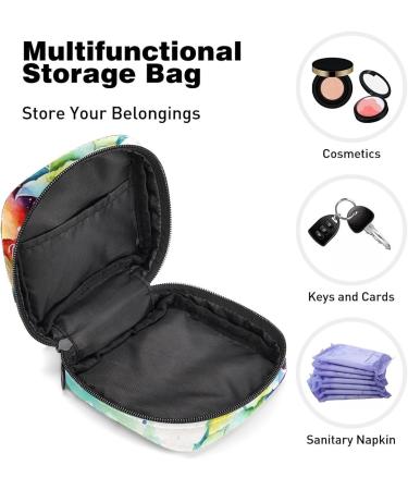 Watercolor Seahorse Sanitary Napkin Storage Bag - Portable Period Pouch for Women & Teens | Multi-colored - Buy Online on GoSupps.com