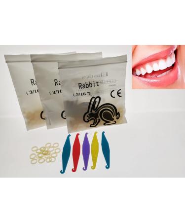 300 Pcs DentalSmile Amber Elastic Latex Braces 3/16 Orthodontics Rubber Bands Heavy 6.5oz Dental Latex Bands Dentist Great for Dreadlocks Braids Top Knots