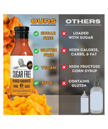G. Hughes Smokehouse Sugar Free Wing Sauce (12 oz) - Mango Habanero Medium Hot - Buy Online on GoSupps.com