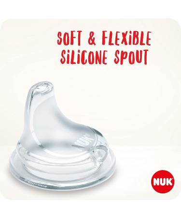 NUK First Choice Sippy Cup 150ml | Handles, Silicone Spout | 6-18 Months | Leak-Proof, Anti-Colic | BPA-Free | White Standard - Buy Online on GoSupps.com