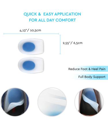 Buy Silicone Heel Pillows for Foot Pain Relief - Unisex Soft Insoles for Bone Spur & Plantar Fasciitis - Hypoallergenic & Odor-Resistant | Size L (39-41) - Buy Online on GoSupps.com