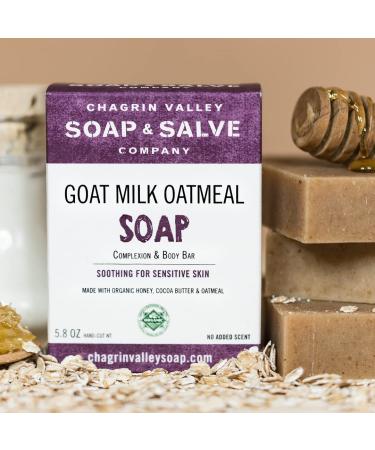 Chagrin Valley Organic Goat Milk Honey Oatmeal Soap Bar - Natural Handmade Soap for Nourishing Skin - Buy Online on GoSupps.com