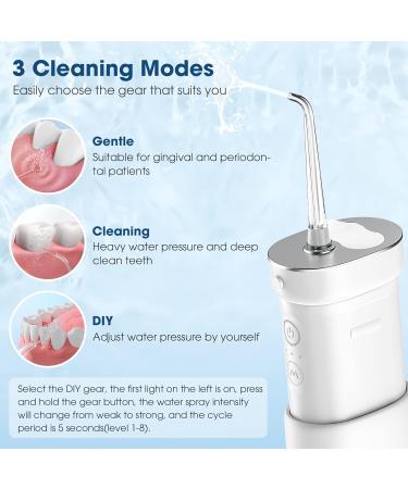 Portable Cordless Water Flosser with 5 Jet Tips - Rechargeable Dental Irrigator for Travel & Home - Mini White - Buy Online on GoSupps.com