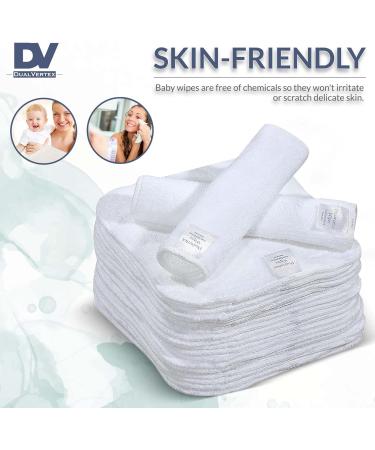 25 Bamboo Reusable Baby Wipes - Natural Thread Face & Hand Wipes with Laundry Bag - Buy Online on GoSupps.com