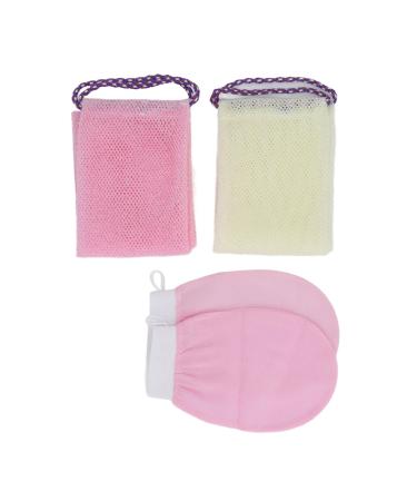 African Exfoliating Net African Bath Sponge Long Net Bath Sponge Exfoliating Shower Body Scrubber for Daily Use (Roseate Beige)