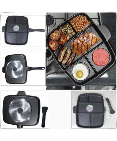 Soup Pot 5 in 1 Divided Stainless Steel Grill Frying Pan Multi-Purpose Kitchen Utensils Pots for Kitchen Plate - Buy Online on GoSupps.com