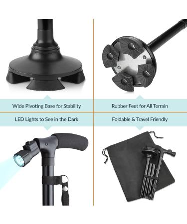 MEDca Folding Cane with Led Light for Men and Women - 37 Inches - Buy Online on GoSupps.com