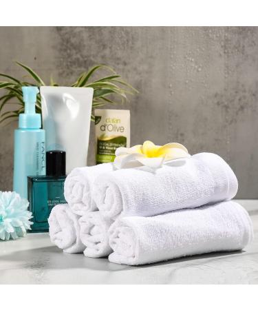 60 Pcs 12x12 Inch White Cotton Washcloths Set - Absorbent & Multipurpose Face Towels for Bathroom & Kitchen - Machine Washable Gym Towels & Cleaning Rags - Buy Online on GoSupps.com