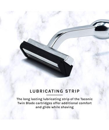 Taconic Shave Heavyweight Non-Pivoting Twin Blade Razor with Chrome Handle | Includes 10 Cartridge Blades - Buy Online on GoSupps.com