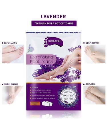 Foot Peel Mask (5 Pack) - Removes Dead Skin, Cracked Heels, and Calluses - Natural Lavender Treatment for Dry Feet - Buy Online on GoSupps.com