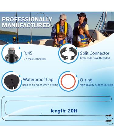 Bonbo 010-10551-00 Marine Network Cable 20 Feet | Split Connector & Waterproof Cap | Garmin RJ45 Compatible - Buy Online on GoSupps.com