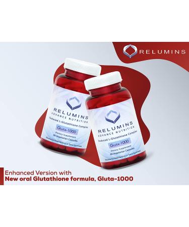 Relumins Advance Nutrition 1000mg Reduced L-Glutathione Complex with Alpha Lipoic Acid & Rosehips - 60 Veggie Caps - Buy Online on GoSupps.com