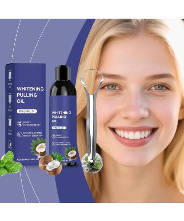 Oil Pulling Mouthwash 100ml with Tongue Scraper Cleans Teeth for Home Travel Evening Meals - Home Travel Morning Evening Sleep - Buy Online on GoSupps.com