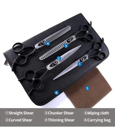 Fenice Peak 7.5 Professional Dog Grooming Scissors Set - Stainless Steel Shears for Pet Grooming Services - 4pcs Combo Set - Buy Online on GoSupps.com