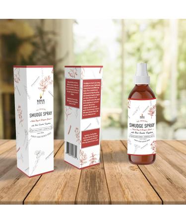 Soul Sticks Smudge Spray 3.5 oz. Bottle - White Sage & Dragon's Blood | Cleanse Negative Energy, Purify Home | With Quartz Crystals - Buy Online on GoSupps.com