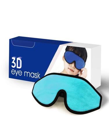 Sleep Mask for Kids with Blockout Light - Memory Foam 3D Contoured Eye Mask - Eye Cover & Travel Sleep Mask Blindfolds for Kids Girls Boys (Blue)
