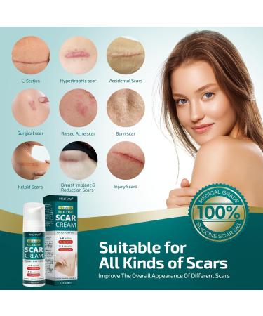 Medical Grade Silicone Scar Cream Gel for Old & New Scars - Fast-Acting Relief - Buy Online on GoSupps.com