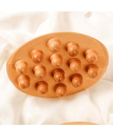 Hand-Held Wooden Body Massage Brush with Smoothing Pearls - Meridian Gua Sha Device for Muscle Relaxation | International Shipping - Buy Online on GoSupps.com