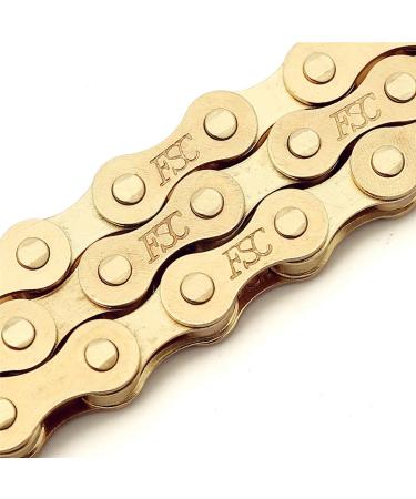 ZHIQIU FSC F410 1-Speed Bicycle Chain Single (1/2 x 1/8-Inch, 104L) Ti-N Gold